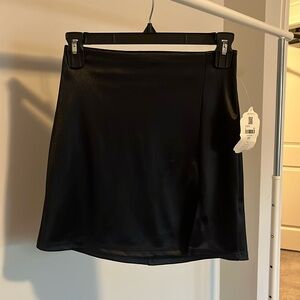 Altar'd State Black Satin Mini Skirt